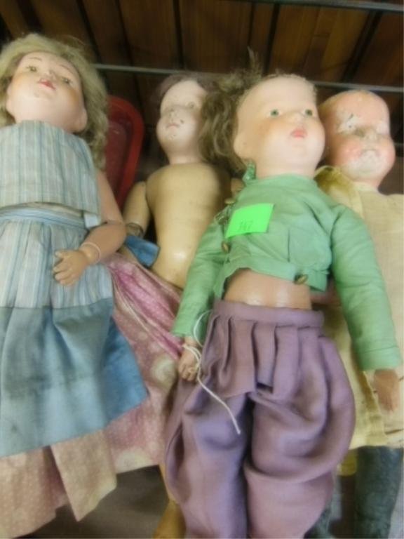 3 Vintage Schoenhut wood dolls (1 of 4)