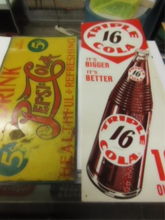 2 Vintage tin Cola advertising signs (1 of 7)