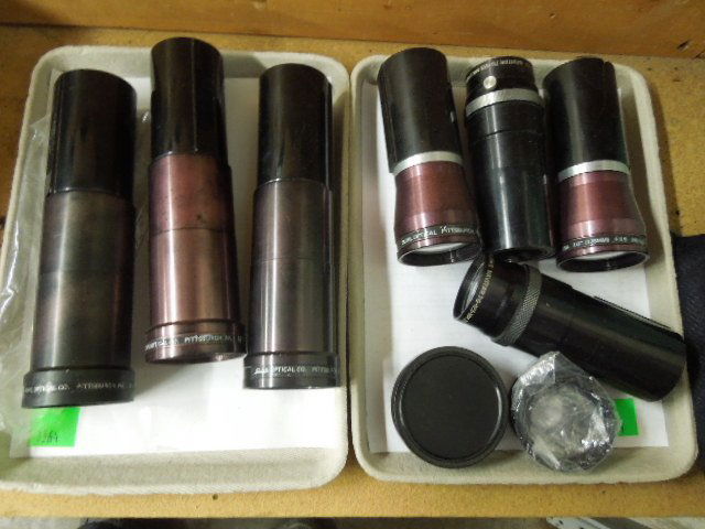 7 Assorted Projector Lenses: 7 assorted Carousel slide projector lenses, all mfg by Buhl Optical Co. Pittsburgh, PA. CONDITION; Minor wear.