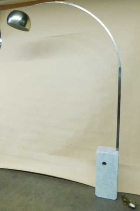 1970's Modern Chrome Arc Lamp on Marble Base (1 of 6)