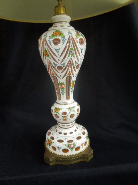 Bohemian Cased Glass Lamp (1 of 3)
