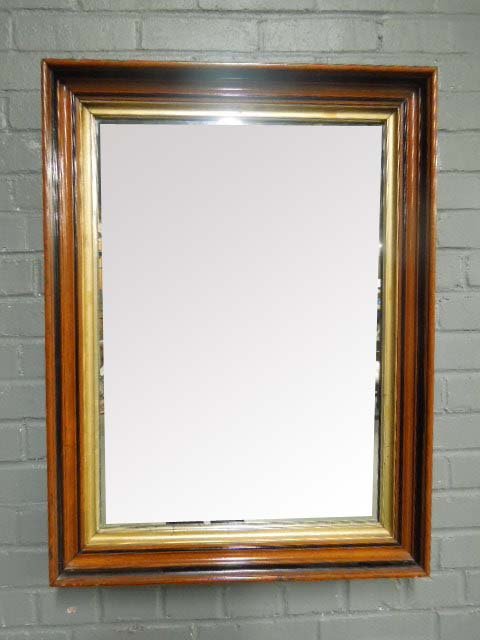Victorian Walnut Picture Frame Mirror (1 of 2)