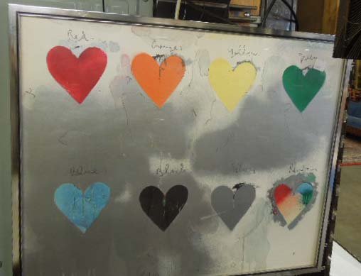 Jim Dine, Litho, "Eight Hearts" (1 of 4)