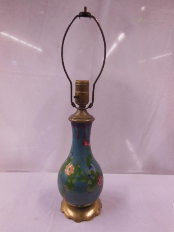Chinese Cloisonne Vasiform Lamp (1 of 2)