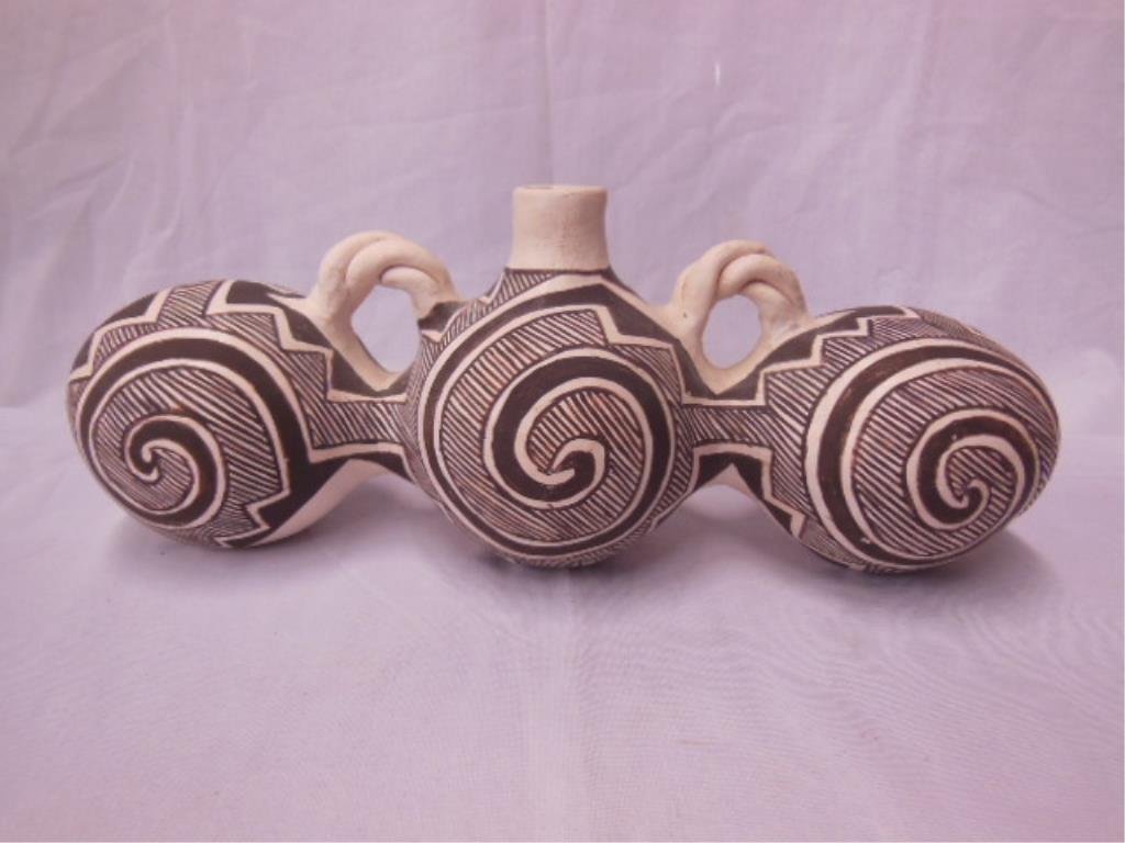 Leno Signed Acoma Pottery Canteen (1 of 5)