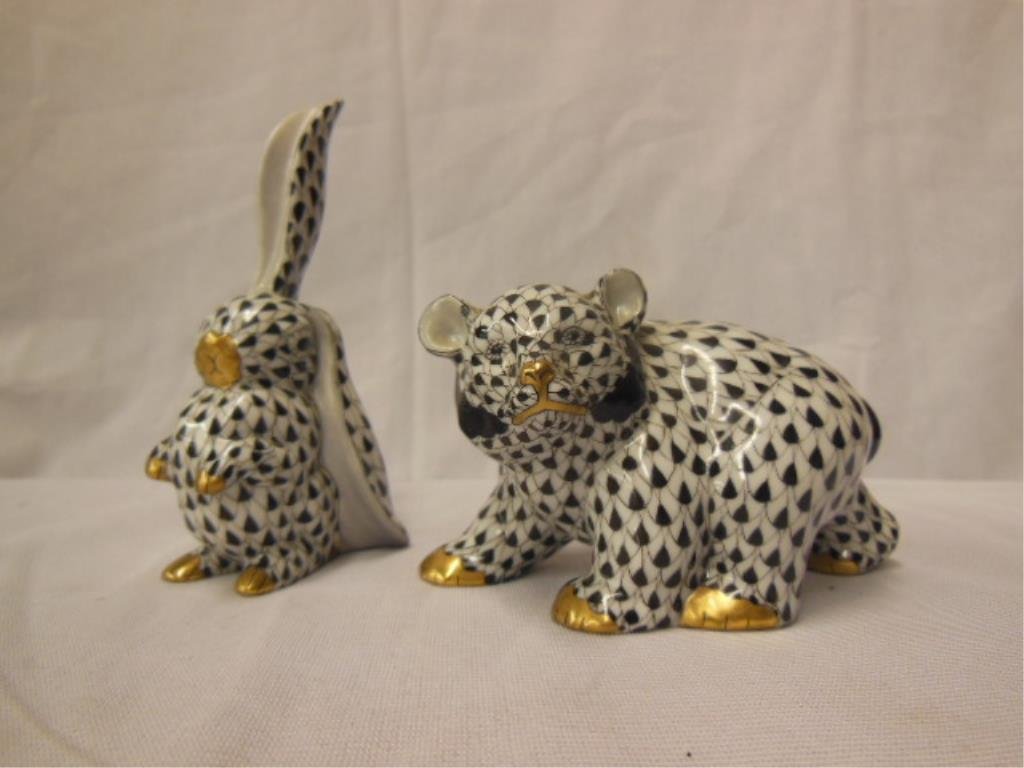 Herend Porcelain Bear & Rabbit Figurines (1 of 5)