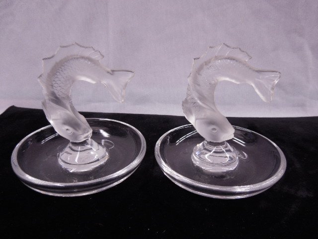 Lalique Crystal "Leaping Fish" Pin Trays (1 of 3)