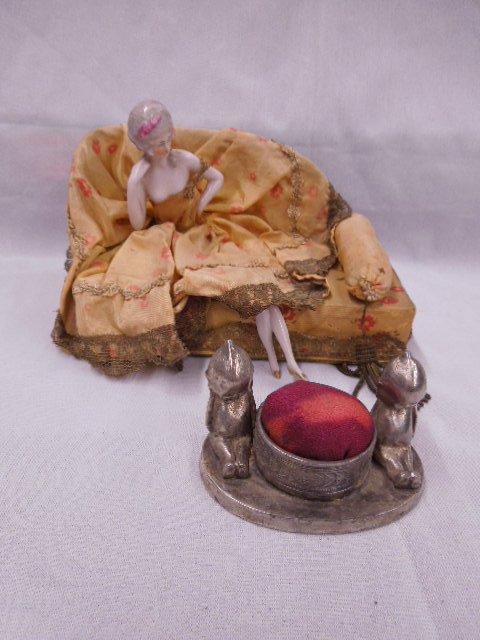 Rare Vintage candy box and pin cushion (1 of 5)