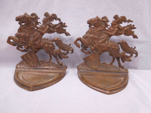 Bronze "Knights Errant" Bookends (1 of 4)