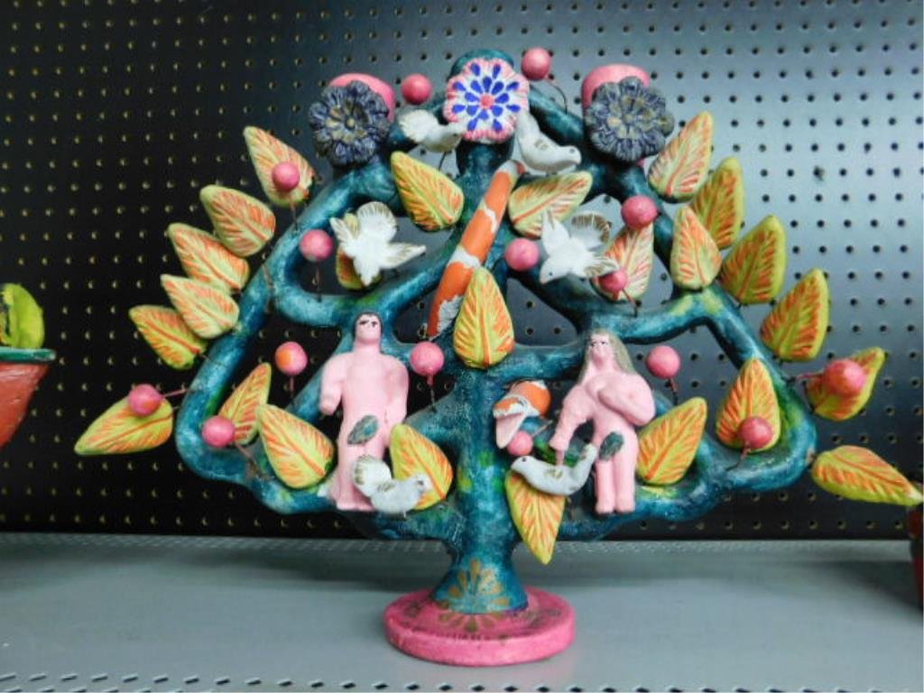 Mexican Terracotta Garden of Eden Candleabrum (1 of 1)