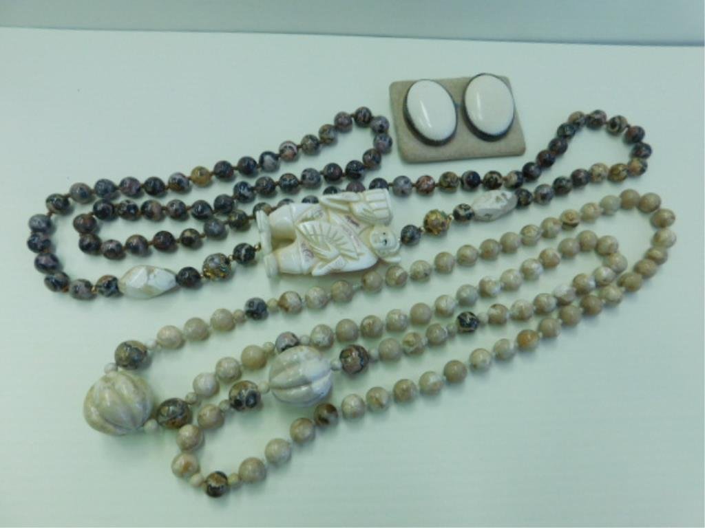 3 pc Hardstone & Ivory Jewelry Lot (1 of 3)