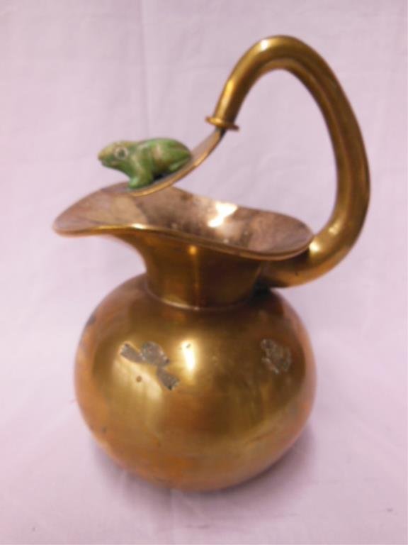 Los Castillo Brass & Inlaid Stone Pitcher (1 of 4)