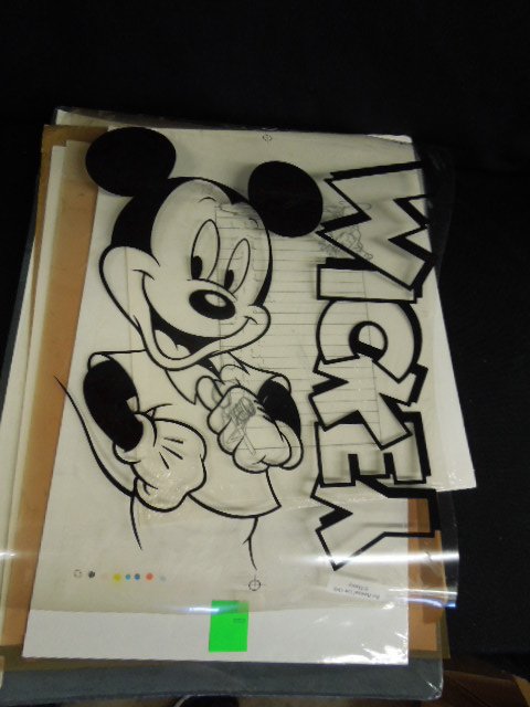 Disney Drawings, Prints and Transparencies: Disney drawings, including: Celebration of Hope, Pooh and Friends lithograph, 8 x 10, limited edition exclusively for "our better guests", two transparencies, Mickey Mouse and Animal Kingdom (for pers