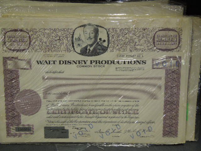 30+ WD Productions Common Stock Certificates (1 of 2)