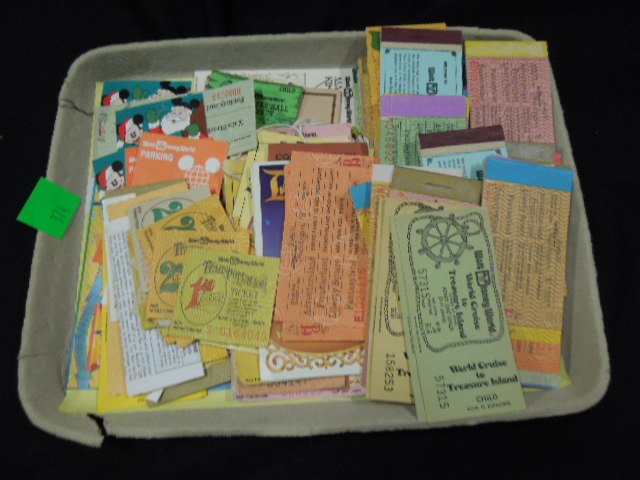 Lot of Disney Park Admission Tickets: Disney Park admission tickets ot, partial used passbooks from WDW, plus loose parking, transportation and attraction tickets. CONDITION No issues identified.