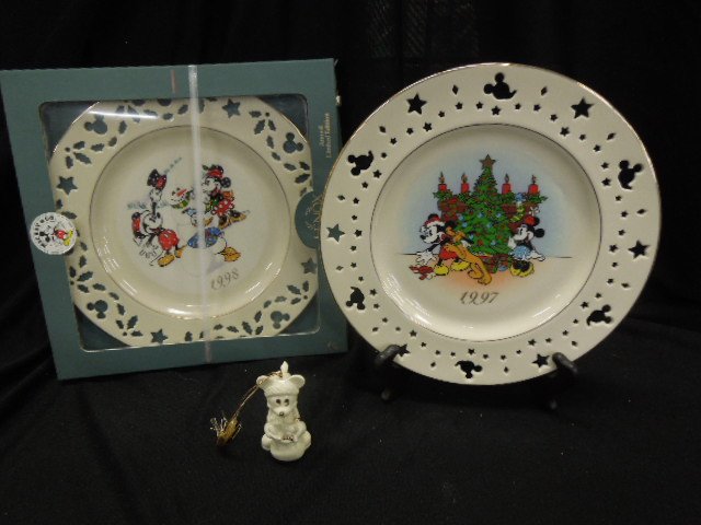 2 Disney Lenox Plates & Figure (1 of 1)