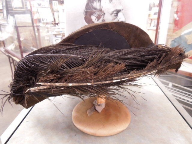 Gen Meade's Full Dress Cocked Hat: General Meade's full dress cocked hat, folding black beaver chapeau with ten gold bullion tassels on each end, one side displaying a 4 3/4" black cockade with raised bullion border (missing insignia).