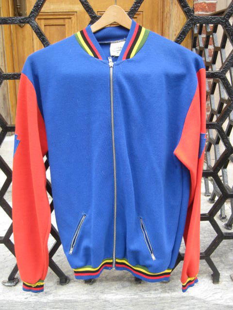 Penn. warm up suit formerly owned by Jerry Casale: Track / race warm up suit previously belonging to Jerry Casale of Hill Cycle fame. Consists of jacket with two zippered front pockets and pants as well. Excellent condition, nice bright blue and orang