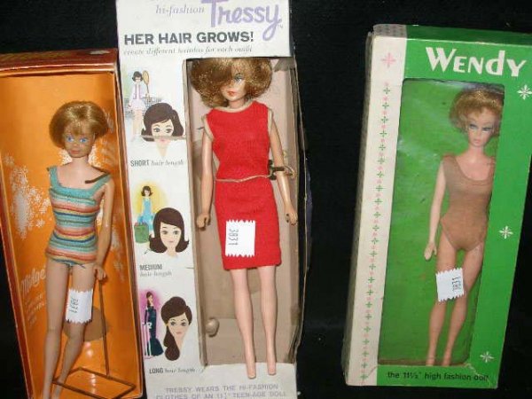 Lot of (3) dolls Tressy, Wendy & Midge