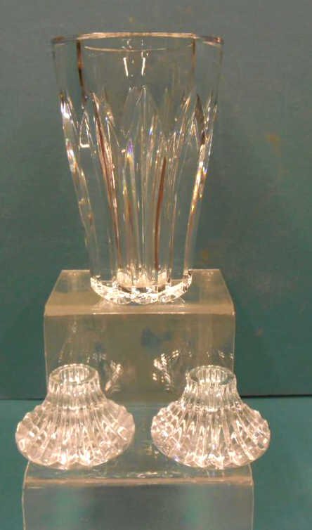 Baccarat Crystal Candlesticks & Vase (1 of 3)