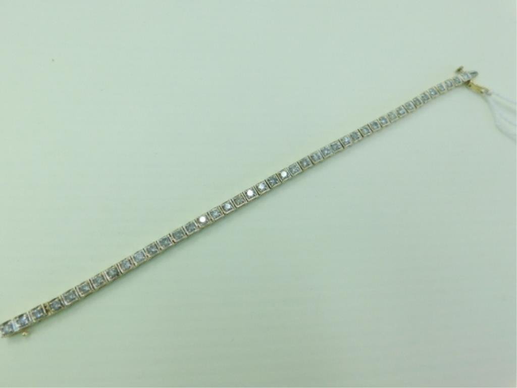 14k YG 4ct Diamond Tennis Bracelet (1 of 4)