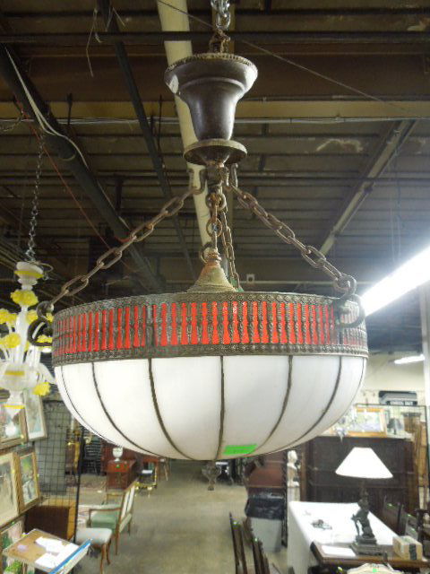 Slag Glass Hanging Dome (1 of 2)