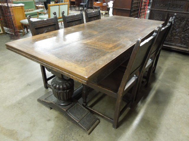 Tudor Style Table & Six Chairs (1 of 3)