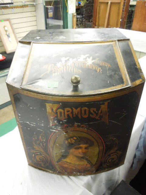 19th C. Painted Toleware Store Tea Bin (1 of 4)