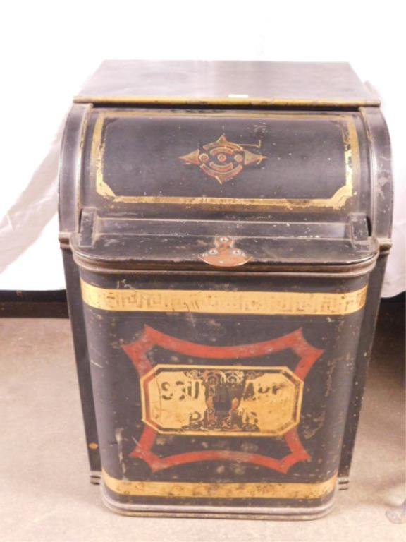 19th C. Painted Toleware Store Tea Bin (1 of 5)