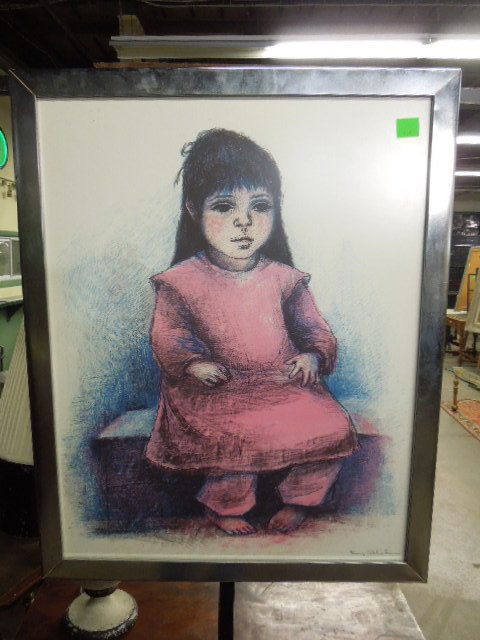 F. Rabel,Pastel, Young Girl in Pink (1 of 3)