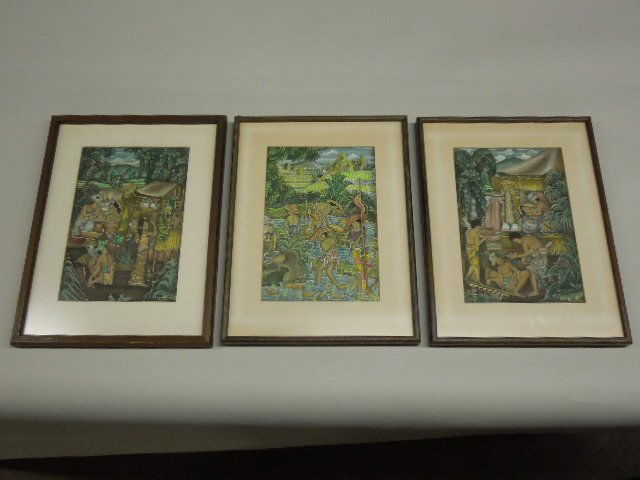 Artist Signed Indonesian Watercolors (1 of 4)