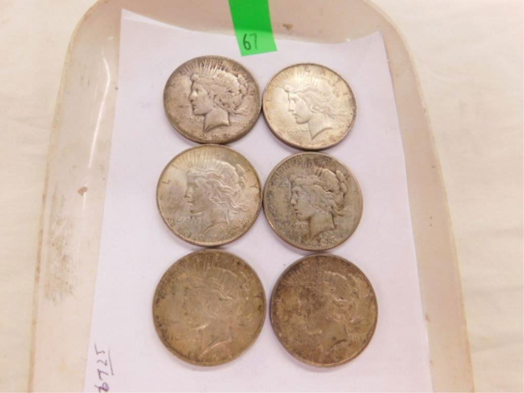 6 Peace Silver Dollars (1 of 1)
