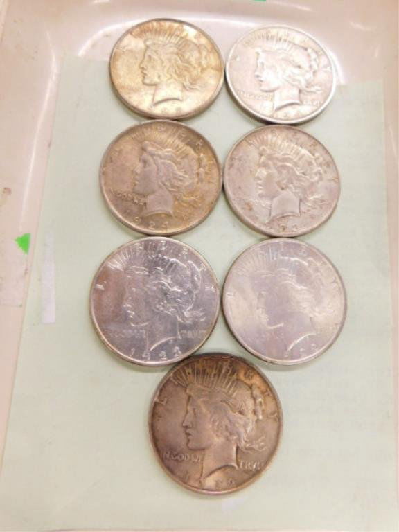 7 Peace Silver Dollars (1 of 1)