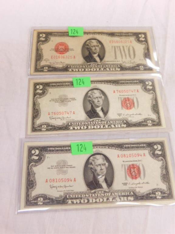 3 red seal $2 bills (1 of 2)