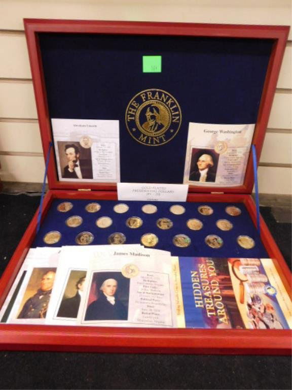 Gold plated presidential dollars in Franklin Mint (1 of 3)