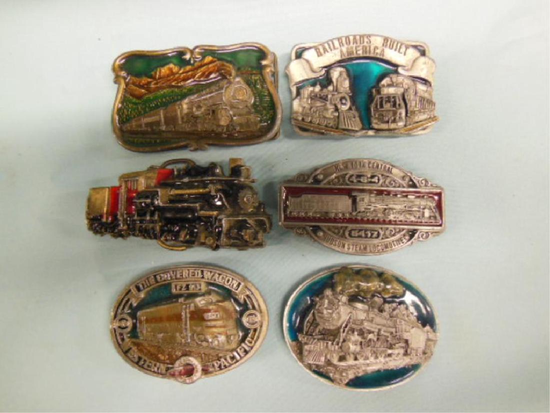6 Enameled Railroad Belt Buckles (1 of 3)