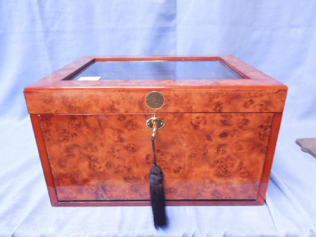 Franklin Mint Burled Walnut Display Case (1 of 2)