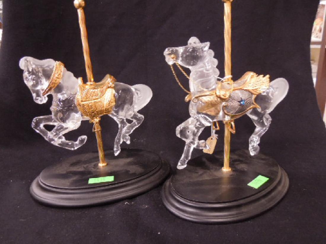 2 Crystal Franklin Mint Carousel Horse (1 of 4)
