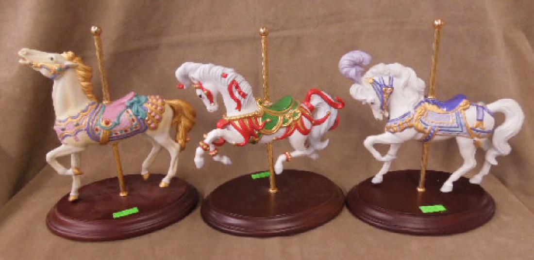 3 Franklin Mint Porcelain Carousel Horse Figurines (1 of 5)