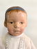 Antique Schoenhut Character Girl Doll with carved blue - 2