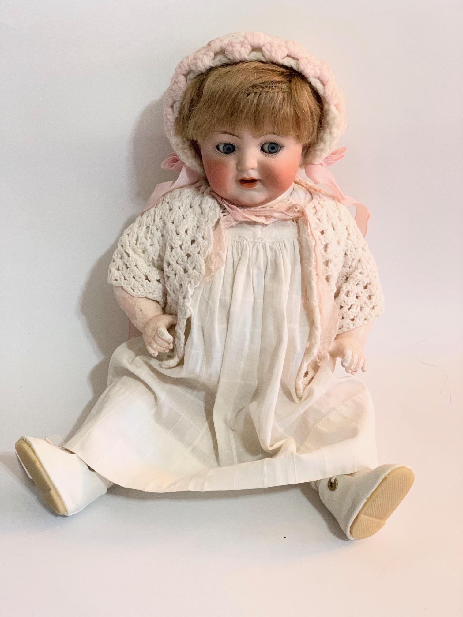 B11: K*R #126 Kammer & Reinhardt 13" Bisque Doll: K*R #126 Kammer & Reinhardt 13" Flirty Eye Bisque Doll; sweet toddler; original mohair. We do our best to list all possible flaws, these are vintage/antique dolls and are NOT perfect. Please refer to 