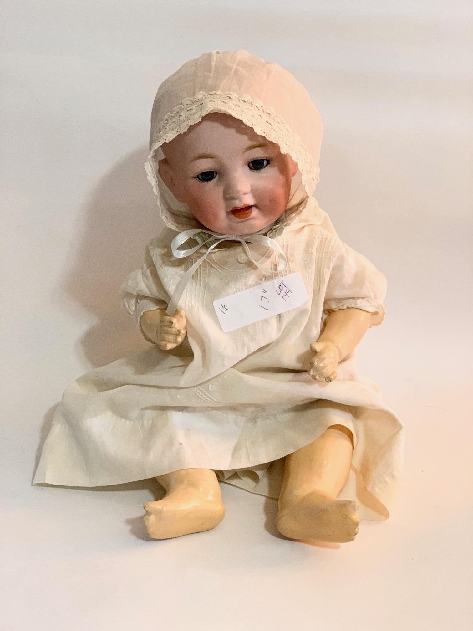 B11: Morimura Brothers Japan Girl Doll #3-10 17" Bisque: Morimura Brothers Japan Girl Doll #3-10 17" Bisque; repair to head; correct bodyâ€¦looking for a forever home. We do our best to list all possible flaws, these are vintage/antique dolls and are NO