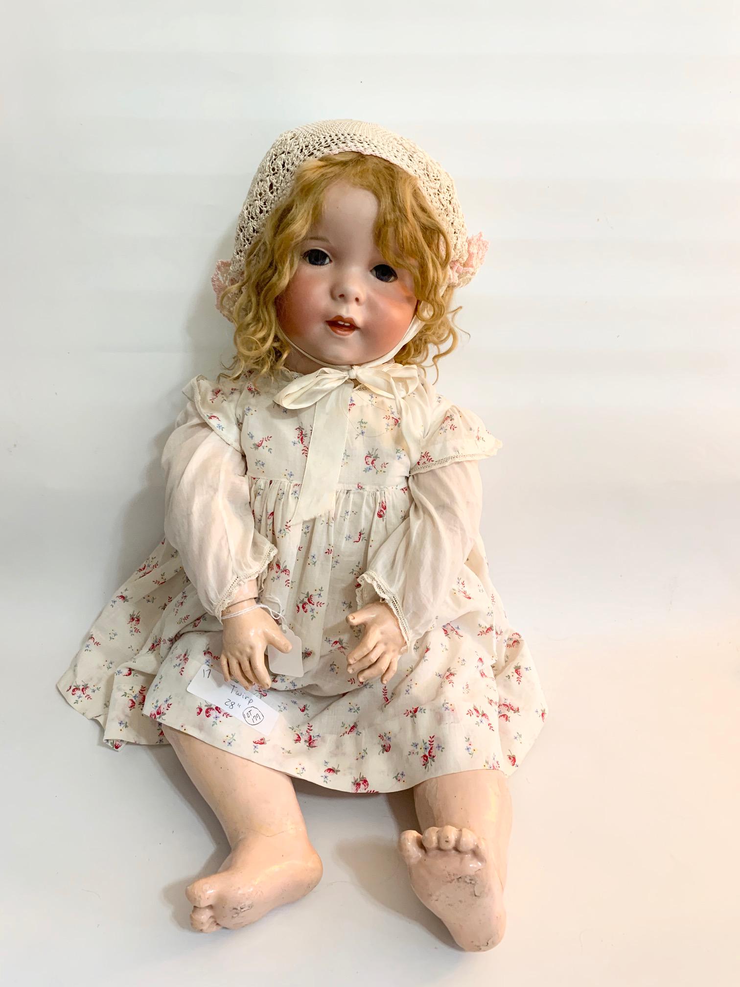 B13: Twirp SFBJ Paris #247 28" Character Doll: Twir SFBJ Paris #247 28" Character Doll; Blue sleep eyes; replaced outfit and wig. We do our best to list all possible flaws, these are vintage/antique dolls and are NOT perfect. Please refer to the p