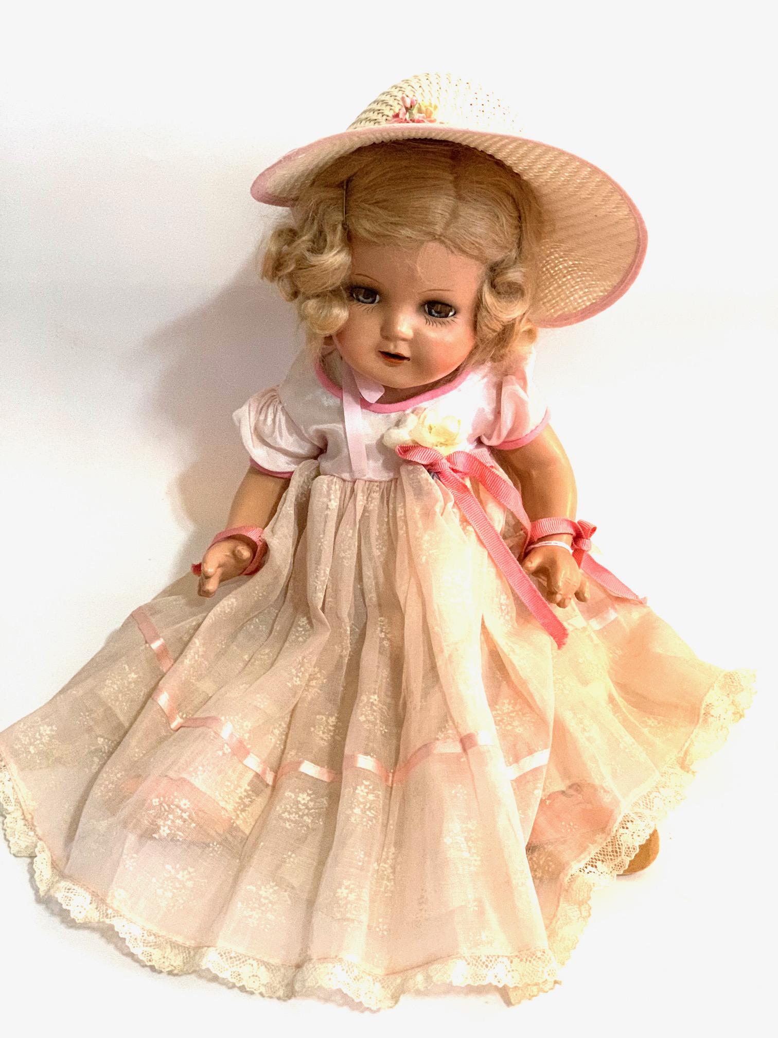 B21: Nancy 16" Composition Doll: Nancy 16" Composition Doll; All original outfit and original wig. We do our best to list all possible flaws, these are vintage/antique dolls and are NOT perfect. Please refer to the photos as part of 