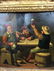 OIL PAINTING OF THREE MEN ON METAL PLAQUE SIGNED - 2