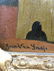 OIL PAINTING OF THREE MEN ON METAL PLAQUE SIGNED - 6