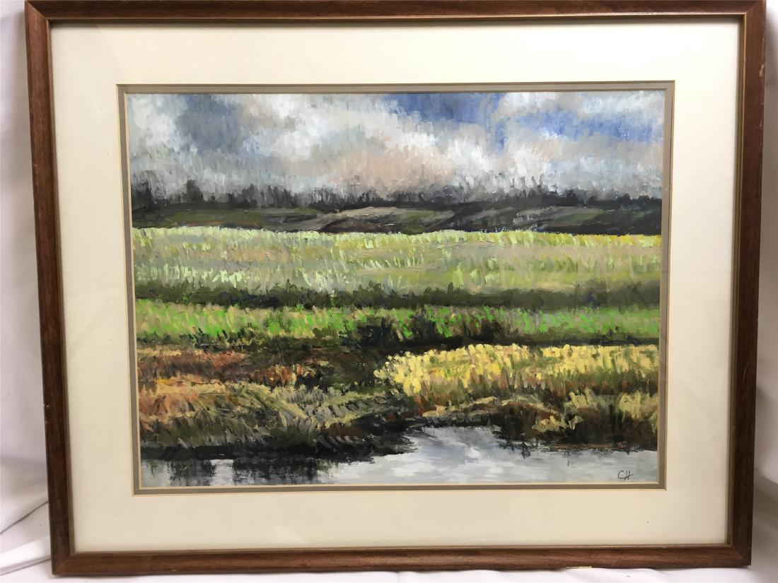 WATERCOLOR OF LANDSCAPE SIGNED CH (1 of 5)