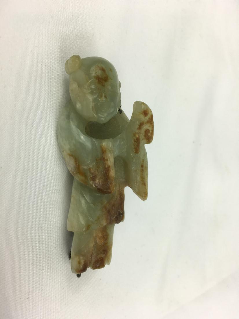 CHINESE ANTIQUE CELADON JADE CARVED BOY (1 of 5)
