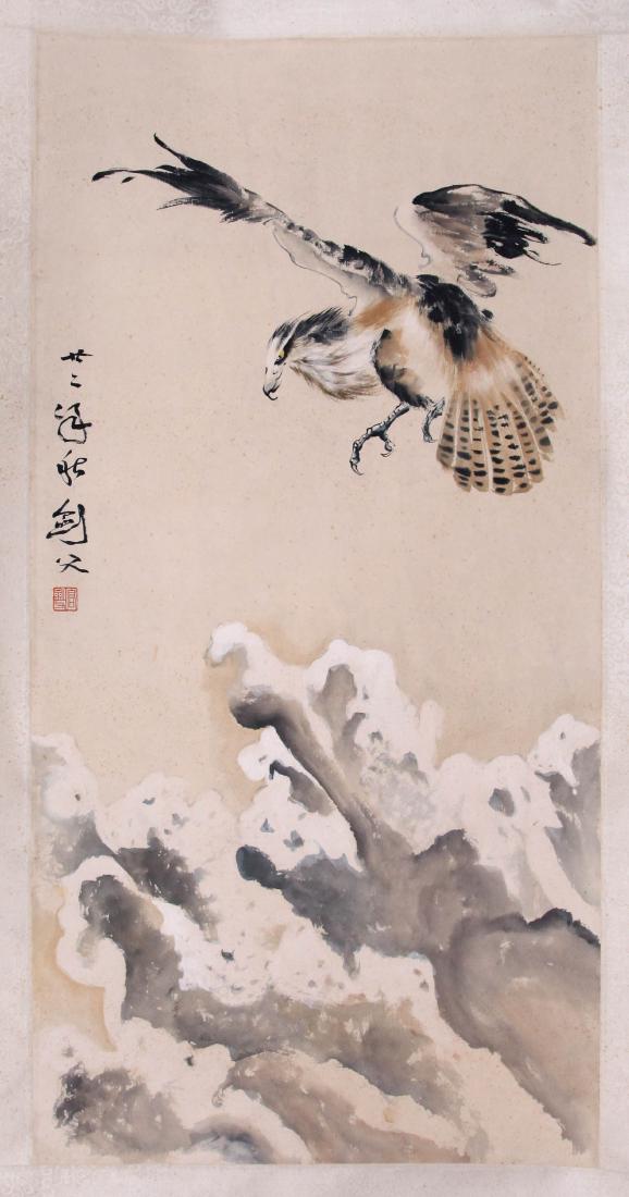 CHINESE SCROLL PAINTING OF FLYING EAGLE (1 of 4)