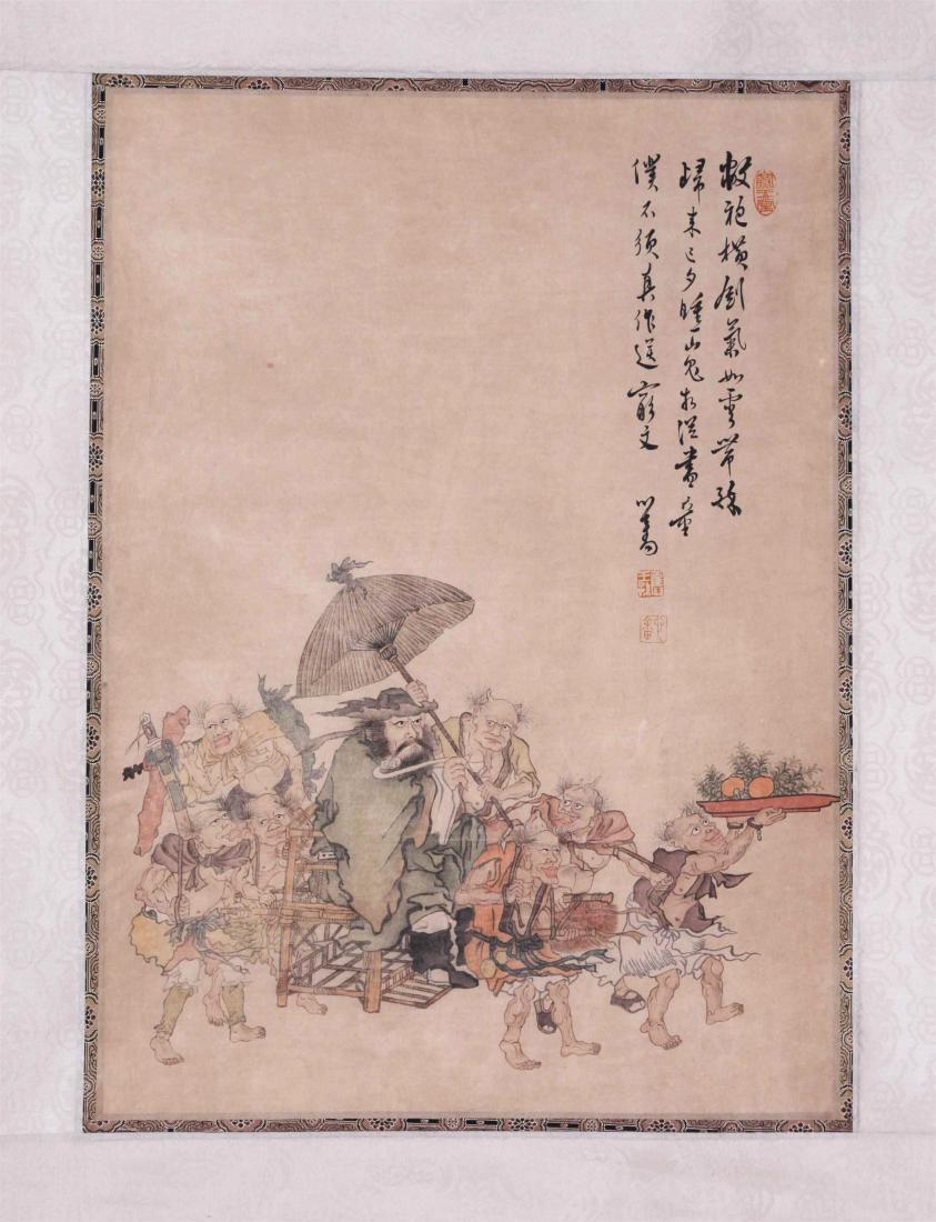 CHINESE SCROLL PAINTING OF FIGURES (1 of 4)
